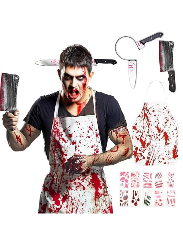 Halloween Bloody Chef Costume  - Cosplay Prop Knife review and price