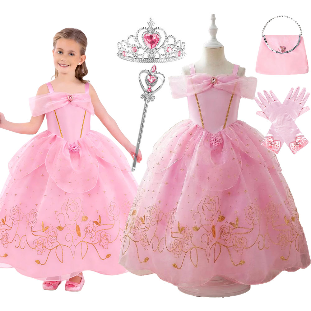 Girls Pink Princess Dress Off  - Cosplay Prop Bow review and price